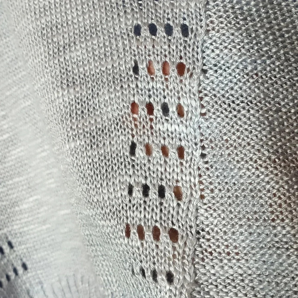 Keren Hart knit crochet lace lightweight sweater drop shoulder blue small - Picture 3 of 7